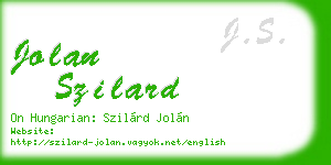 jolan szilard business card