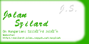 jolan szilard business card